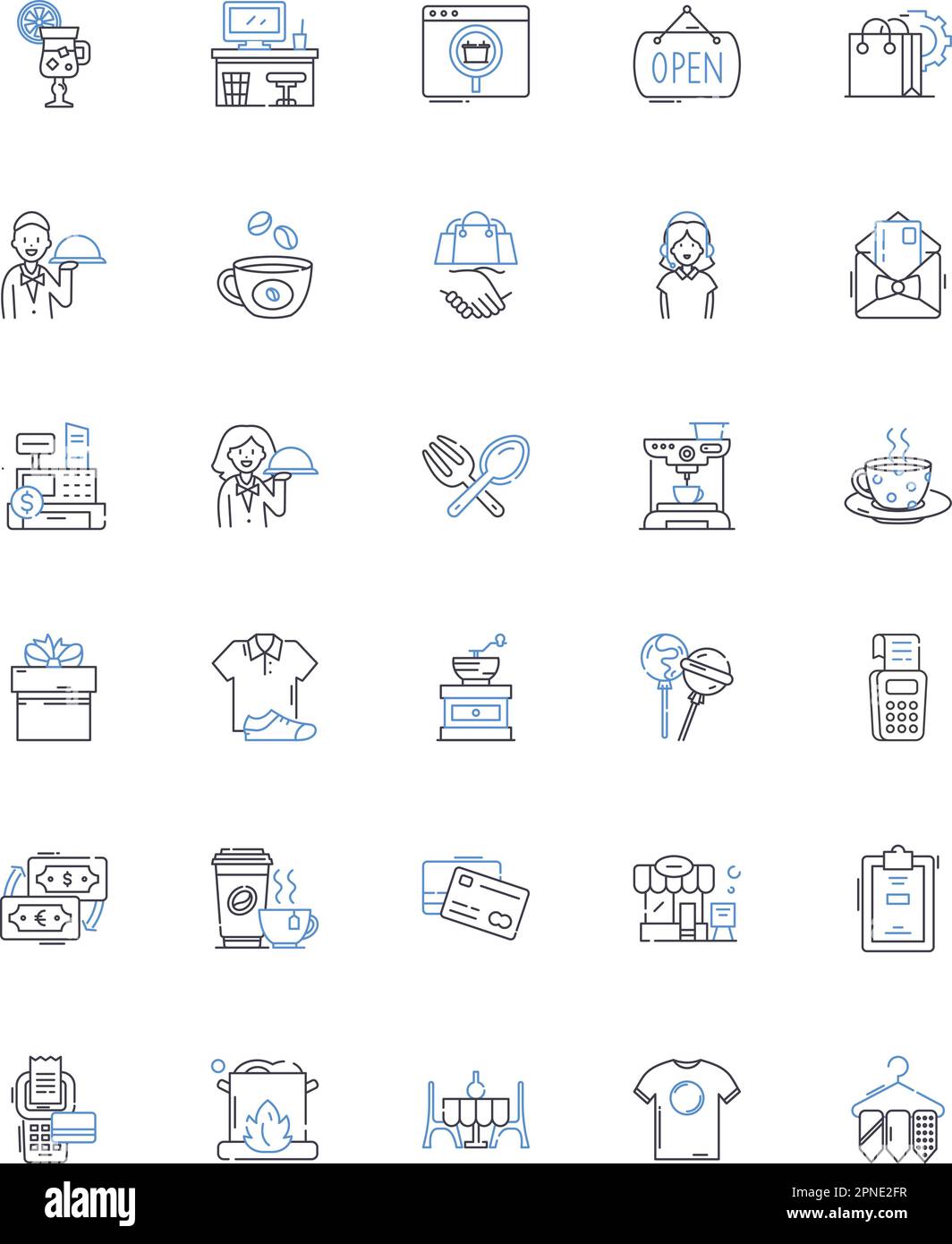 Collezione di icone della linea bistrot. Cucina, ambiente, Gastronomia, Gourmet, locale, Pranzo, antipasti vettoriali e illustrazione lineare. Vino, delizioso, sapori Illustrazione Vettoriale