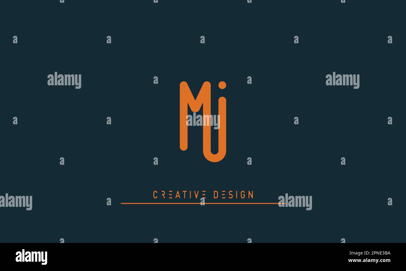 Lettere alfabetiche logo creativo moderno MI , IM Illustrazione Vettoriale