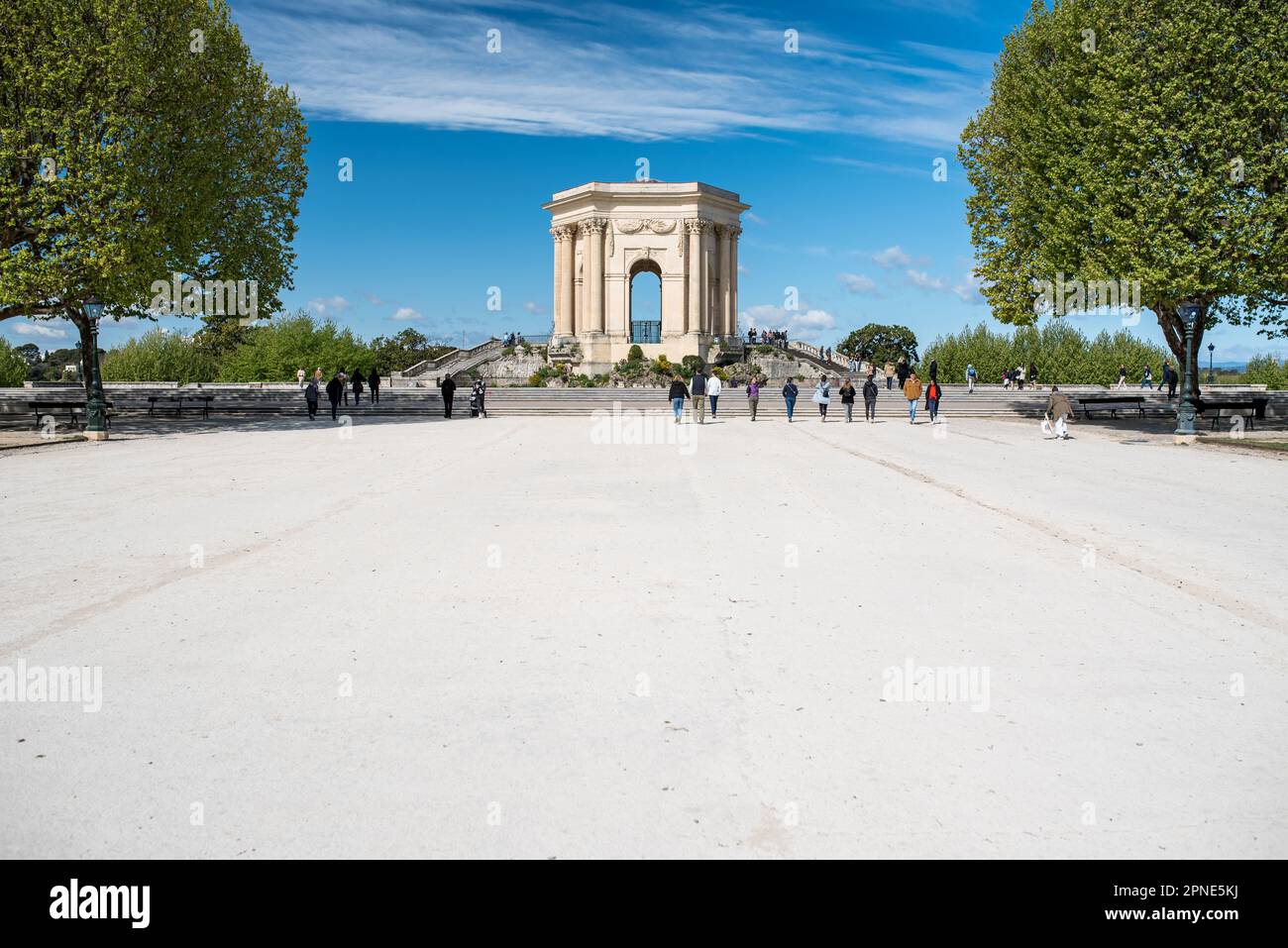 Montpellier, Francia - 15 2023 aprile: 'Promenade du Peyrou' nella giornata di sole. Foto Stock