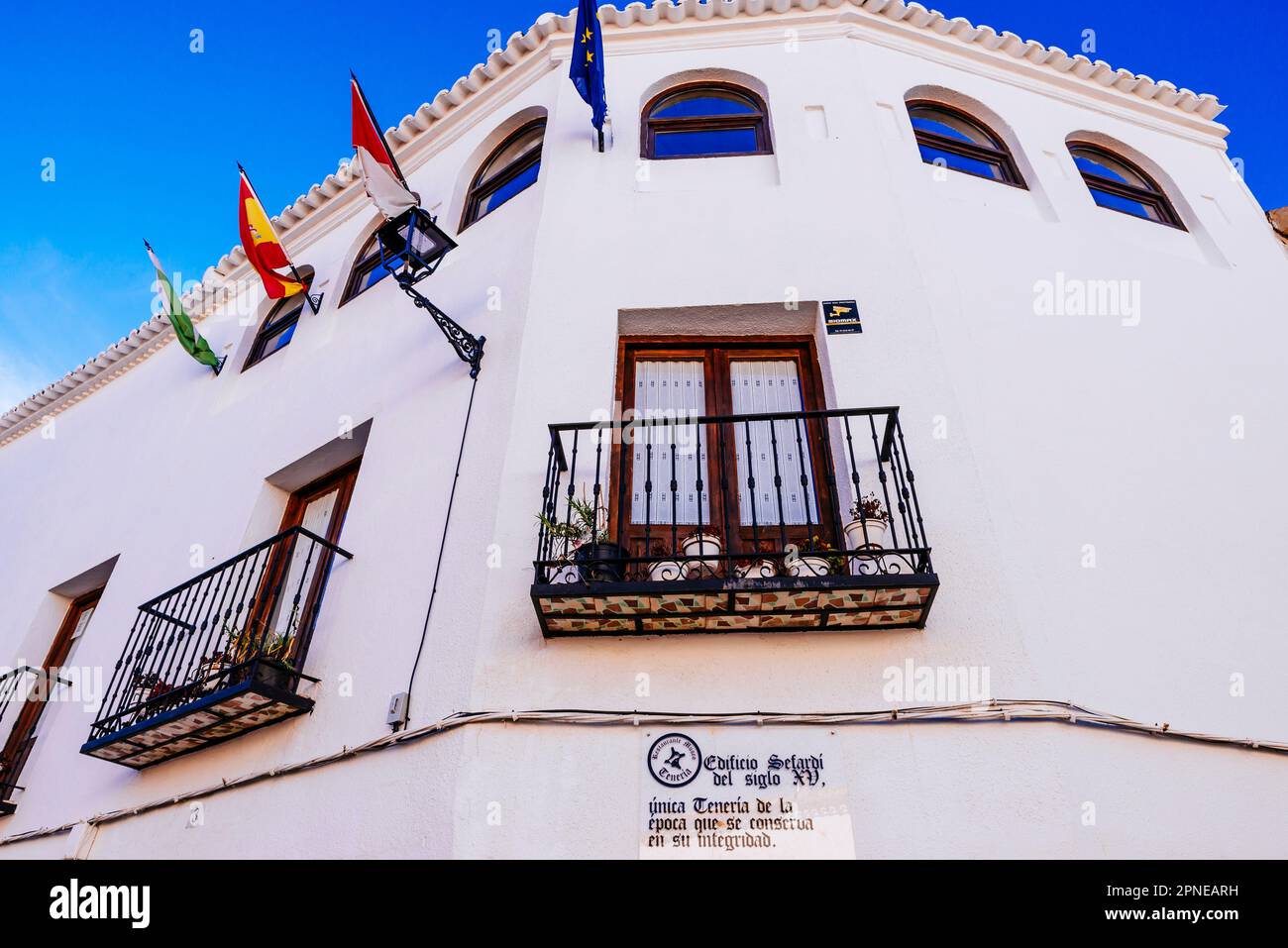 Vecchio edificio di conceria nel quartiere ebraico. Ocaña, Toledo, Castilla la Mancha, Spagna, Europa. Foto Stock