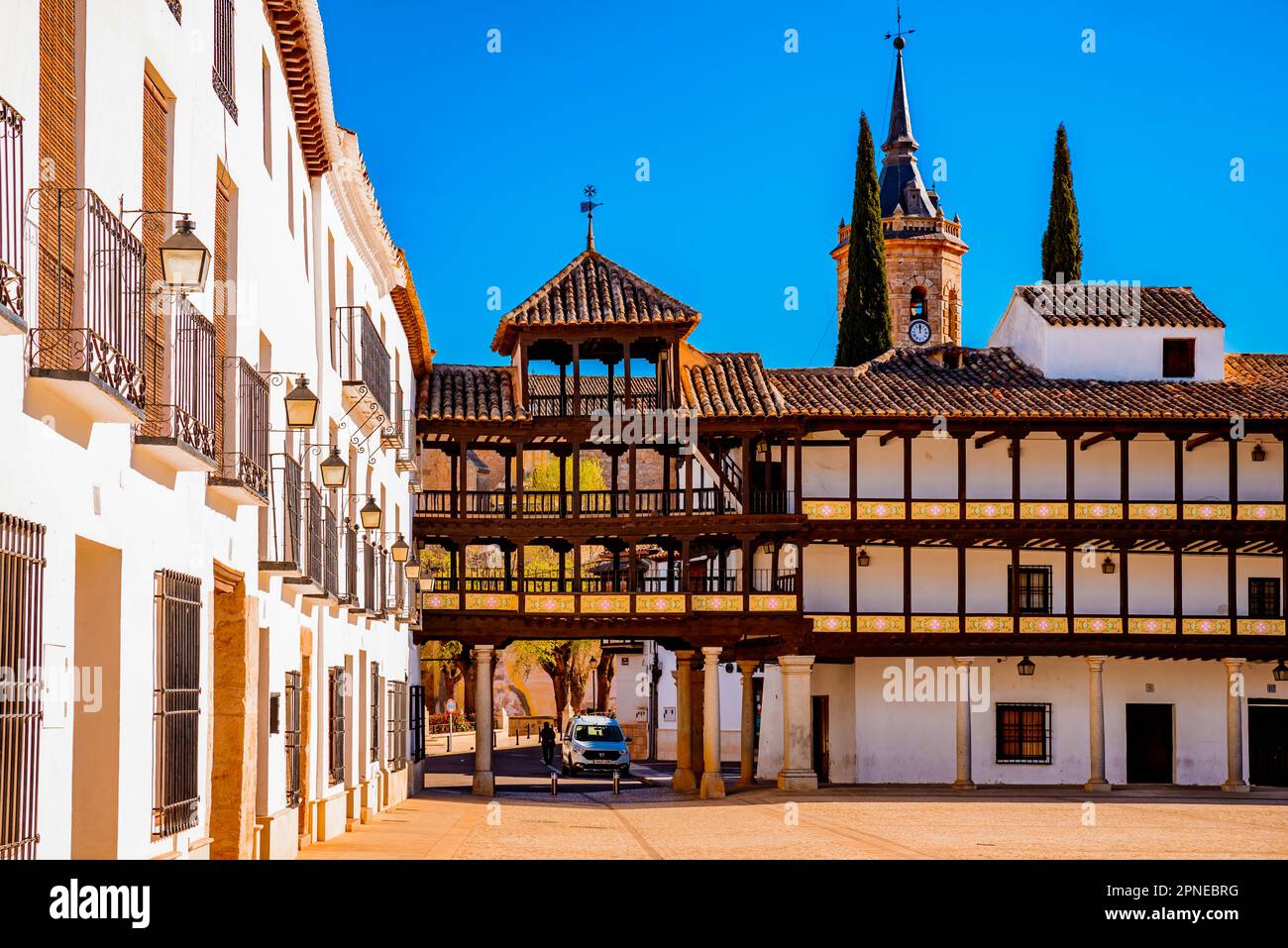 Plaza Mayor - Piazza principale. Tembleque, Toledo, Castilla-la Mancha, Spagna, Europa Foto Stock