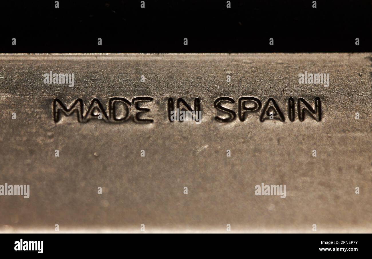 Made in Spain incisione in metallo Foto Stock