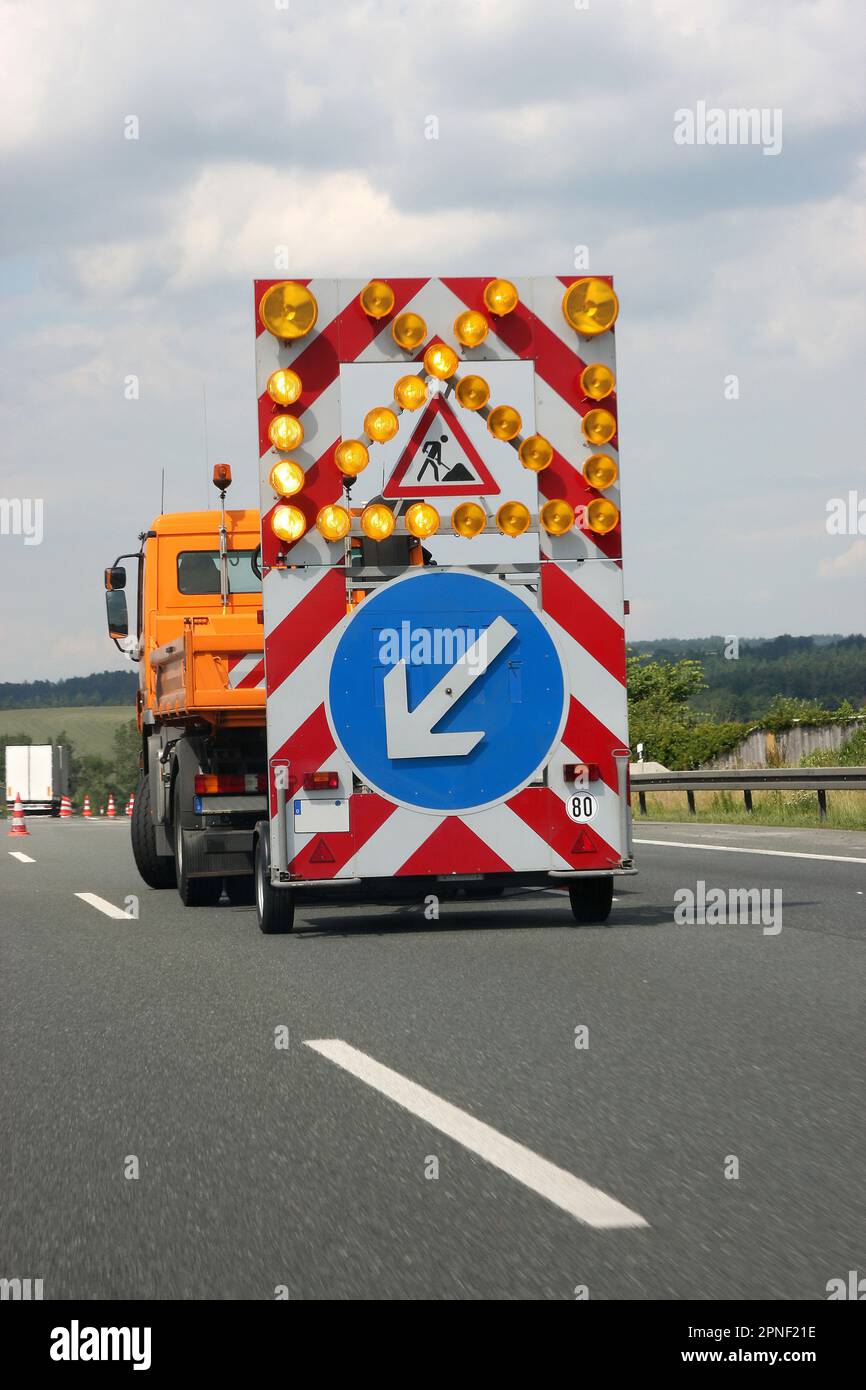Veicoli per cantieri, strade, Germania Foto Stock