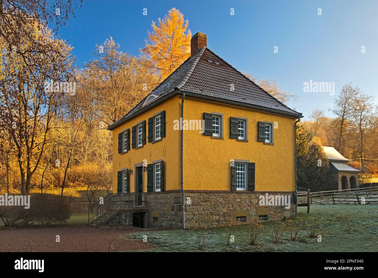Casa di forester del Castello di Melschede, Germania, Renania settentrionale-Vestfalia, Sauerland, Sundern Foto Stock