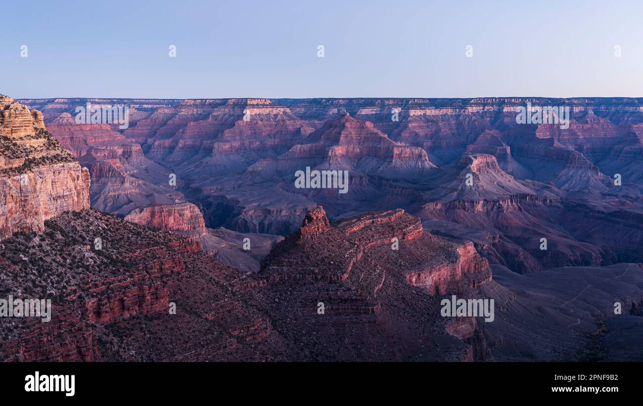 Stati Uniti, Arizona, Grand Canyon National Park, South Rim, Isis Temple e Cheops Pyramid Foto Stock