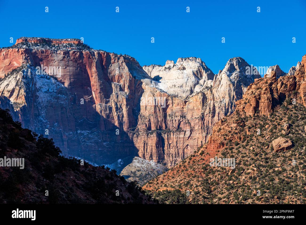 Stati Uniti, Utah, Zion National Park, vista panoramica dello Zion Canyon Foto Stock