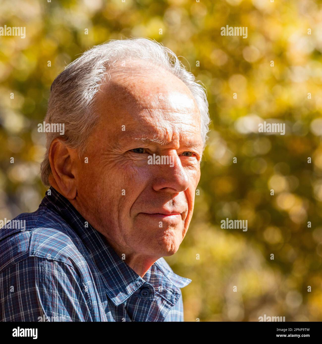 Uomo anziano in posa nel Parco Nazionale di Zion Foto Stock