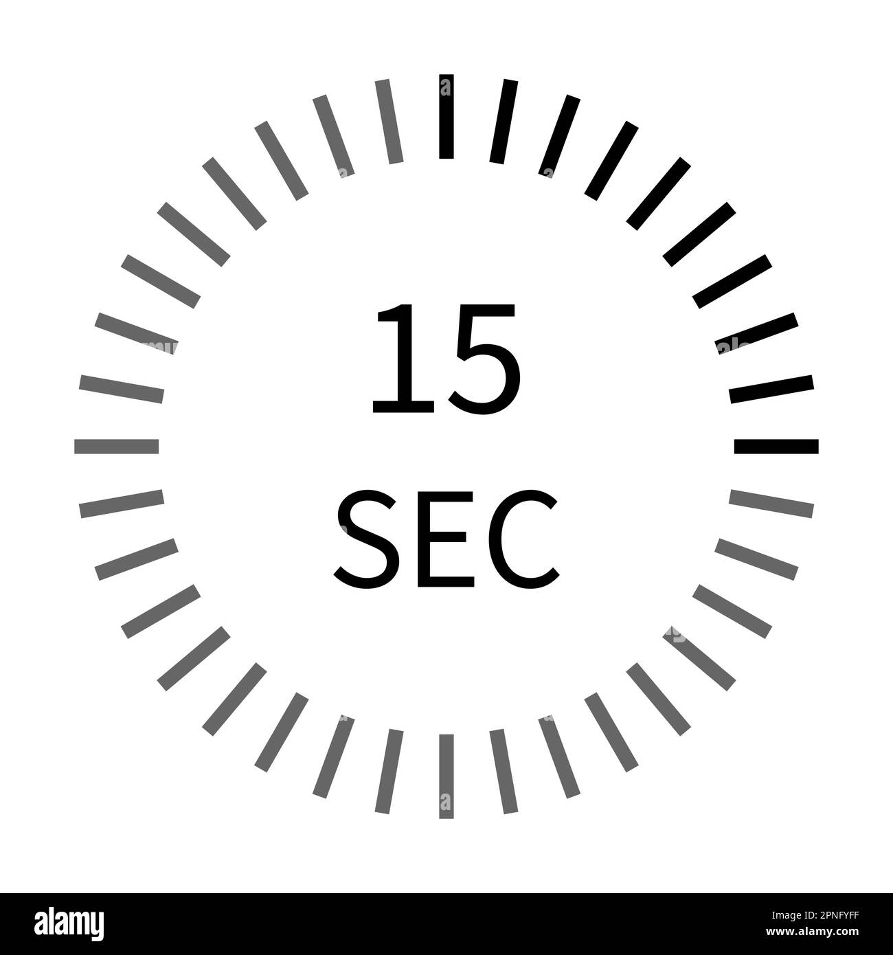 cronometro digitale da 15 secondi con icona vettoriale per grafica, logo, sito web, social media, app mobile, Illustrazione dell'interfaccia utente Illustrazione Vettoriale