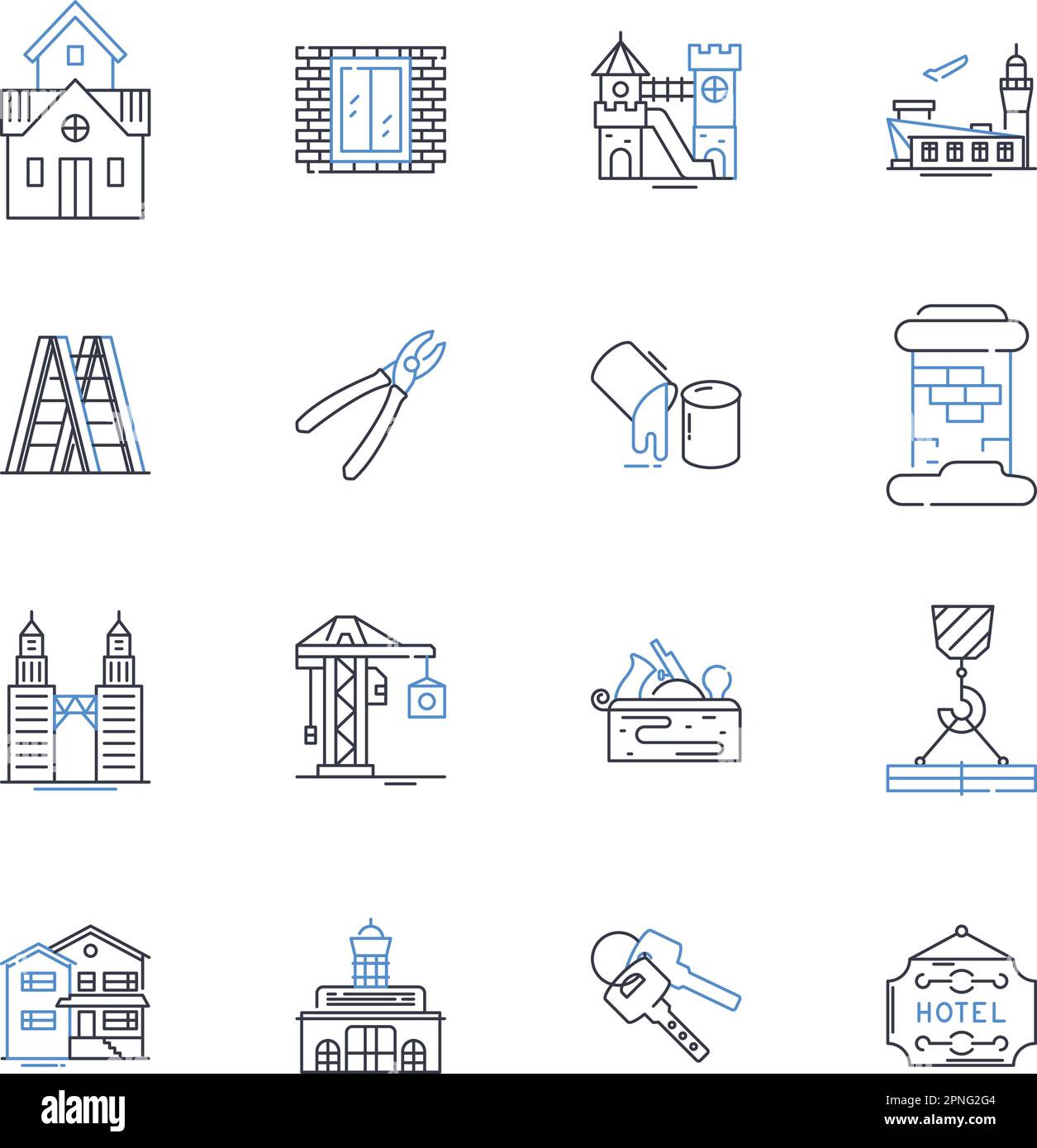 Collezione icone linea macinacaffè. Frantumazione, polverizzazione, macinazione, triturazione, fresatura, Vettore di smashing, frusting e illustrazione lineare. Tritare Illustrazione Vettoriale