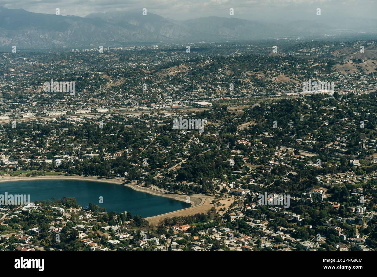 Vista aerea di Silver Lake Meadows, Los Angeles. Foto di alta qualità Foto Stock