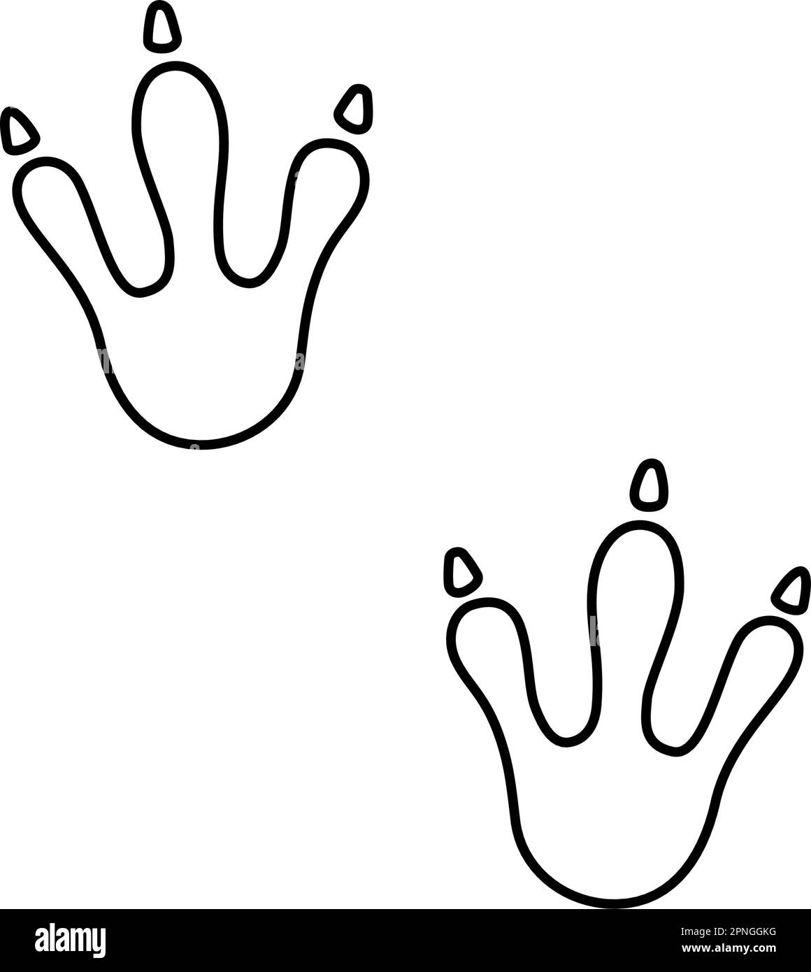 Icona Dragon footprint. Simbolo della zampa di dinosauro disegnata a mano. Silhouette Dragon Foot. Simpatico segno di zampa di dinosauro. Illustrazione vettoriale isolata su bianco Illustrazione Vettoriale