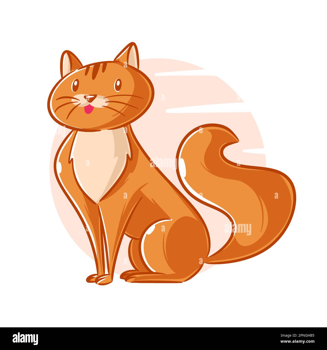 Gatto disegnato a mano clipart cartoon Illustrazione Vettoriale