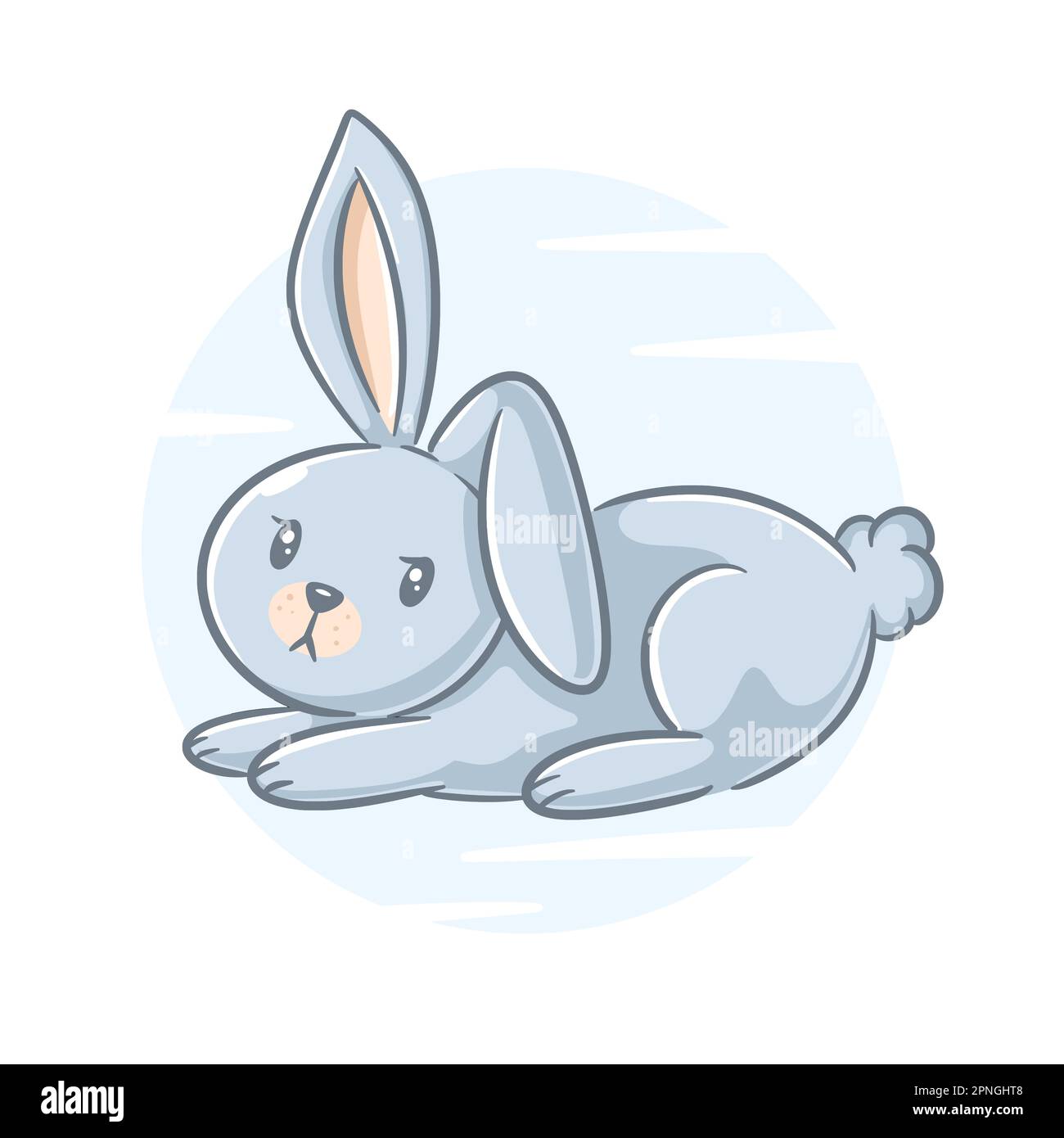 Mano disegnata coniglio cartone animato clipart Illustrazione Vettoriale