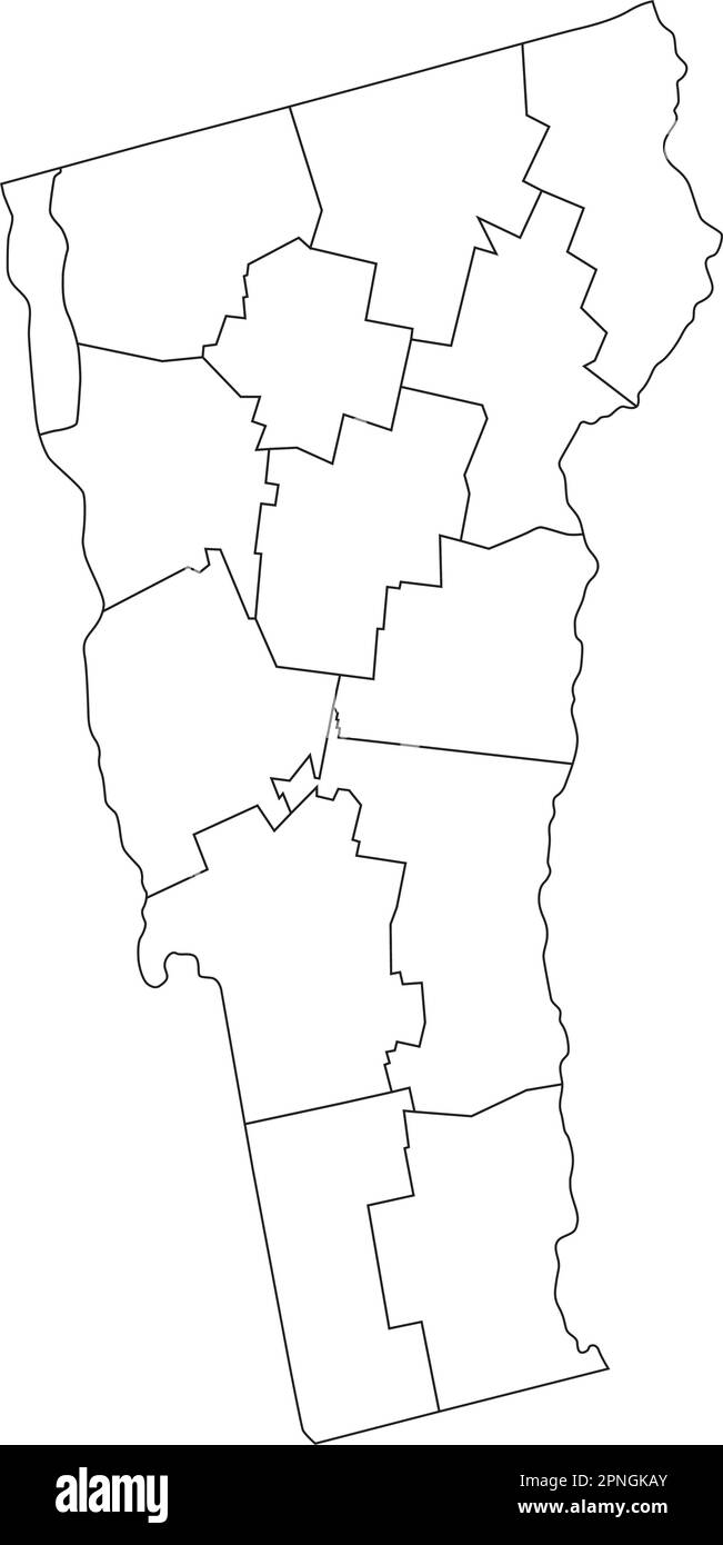 Mappa Vermont ciechi molto dettagliata. Illustrazione Vettoriale