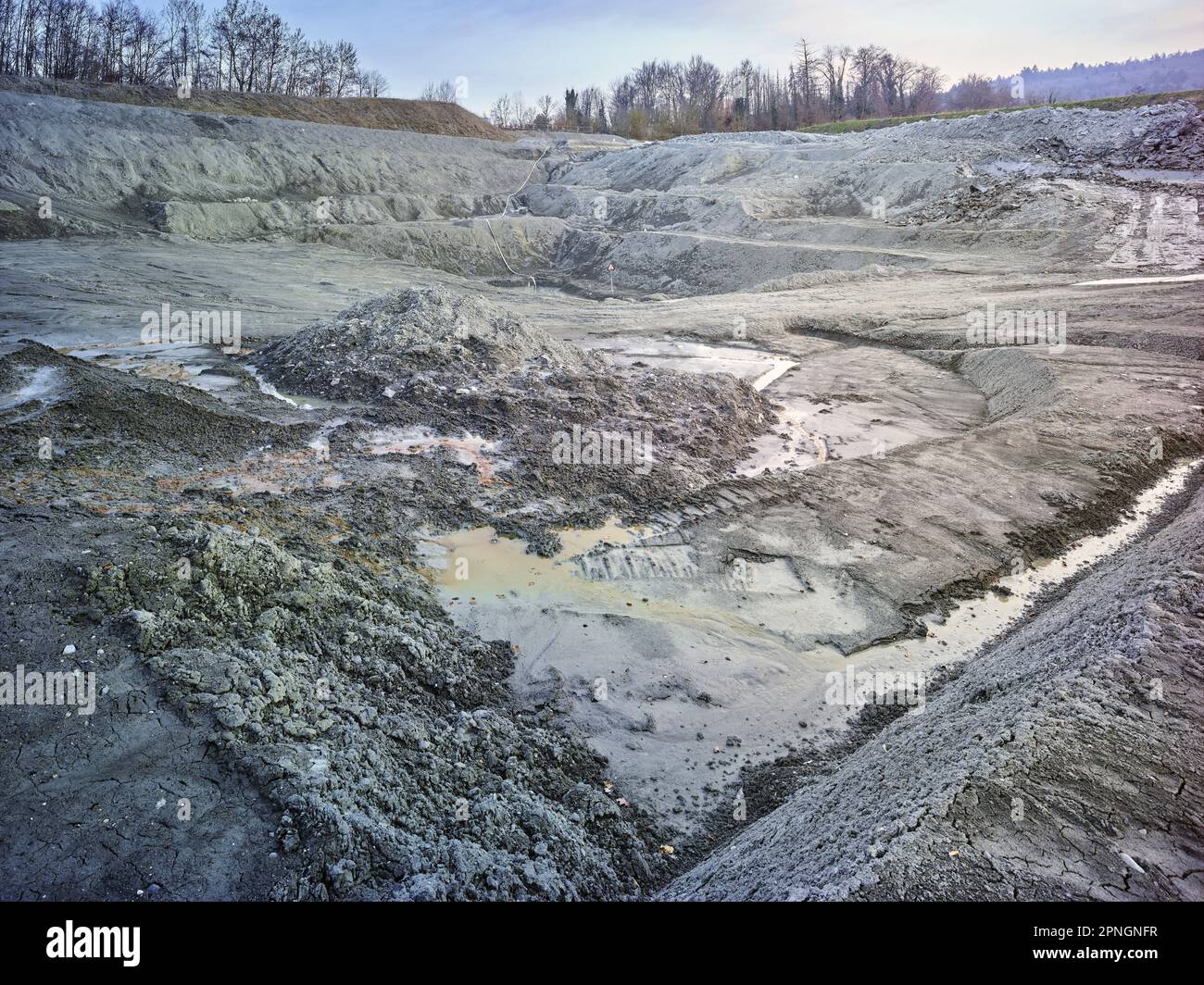 Estrazione di argilla in una fossa di argilla, nei pressi di Schlatt Svizzera Foto Stock