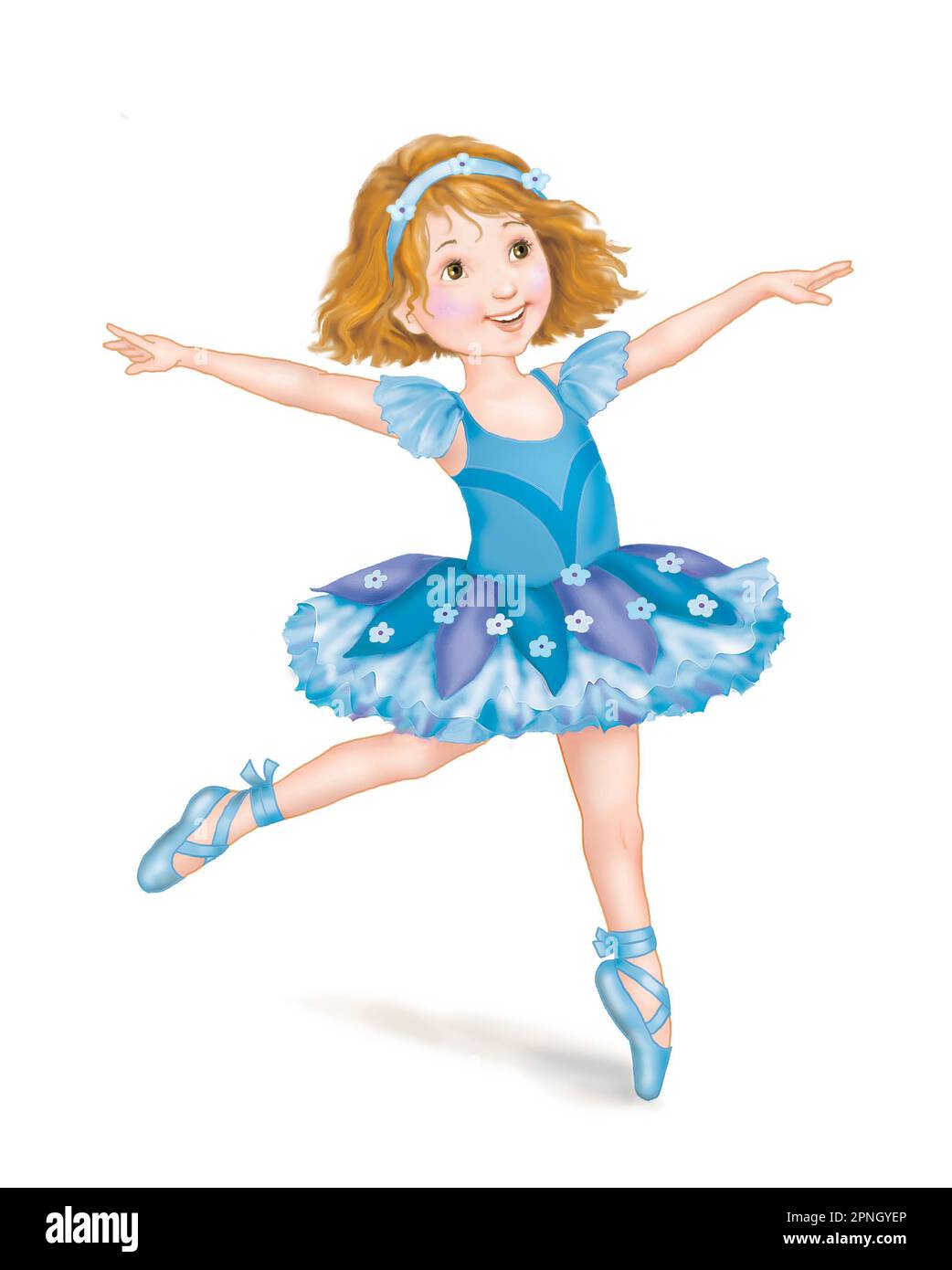 Balletto-ragazza in danza blu tutu Foto Stock