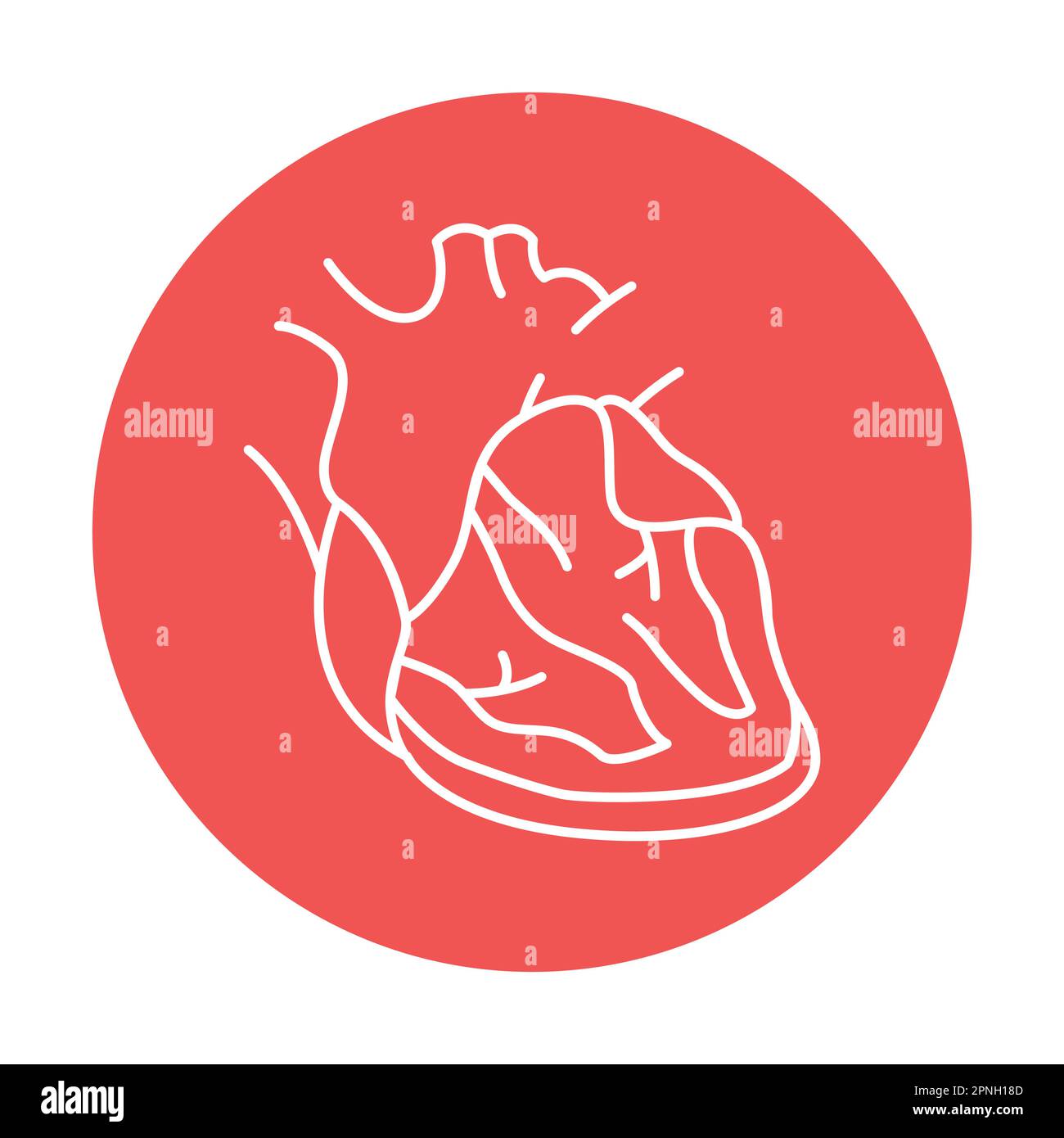 Icona della linea di colore della miocardite. Malattie umane. Pittogramma per pagina web, app mobile, promo. Illustrazione Vettoriale