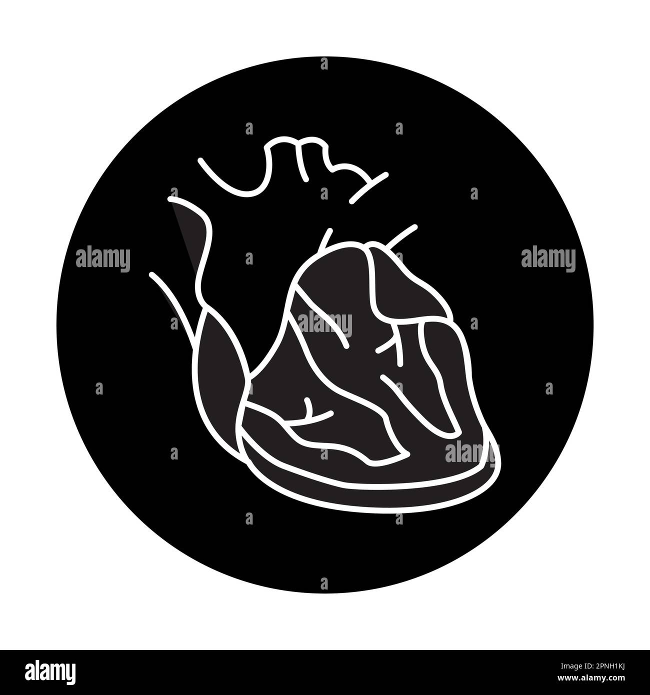 Icona della linea di colore della miocardite. Malattie umane. Pittogramma per pagina web, app mobile, promo. Illustrazione Vettoriale