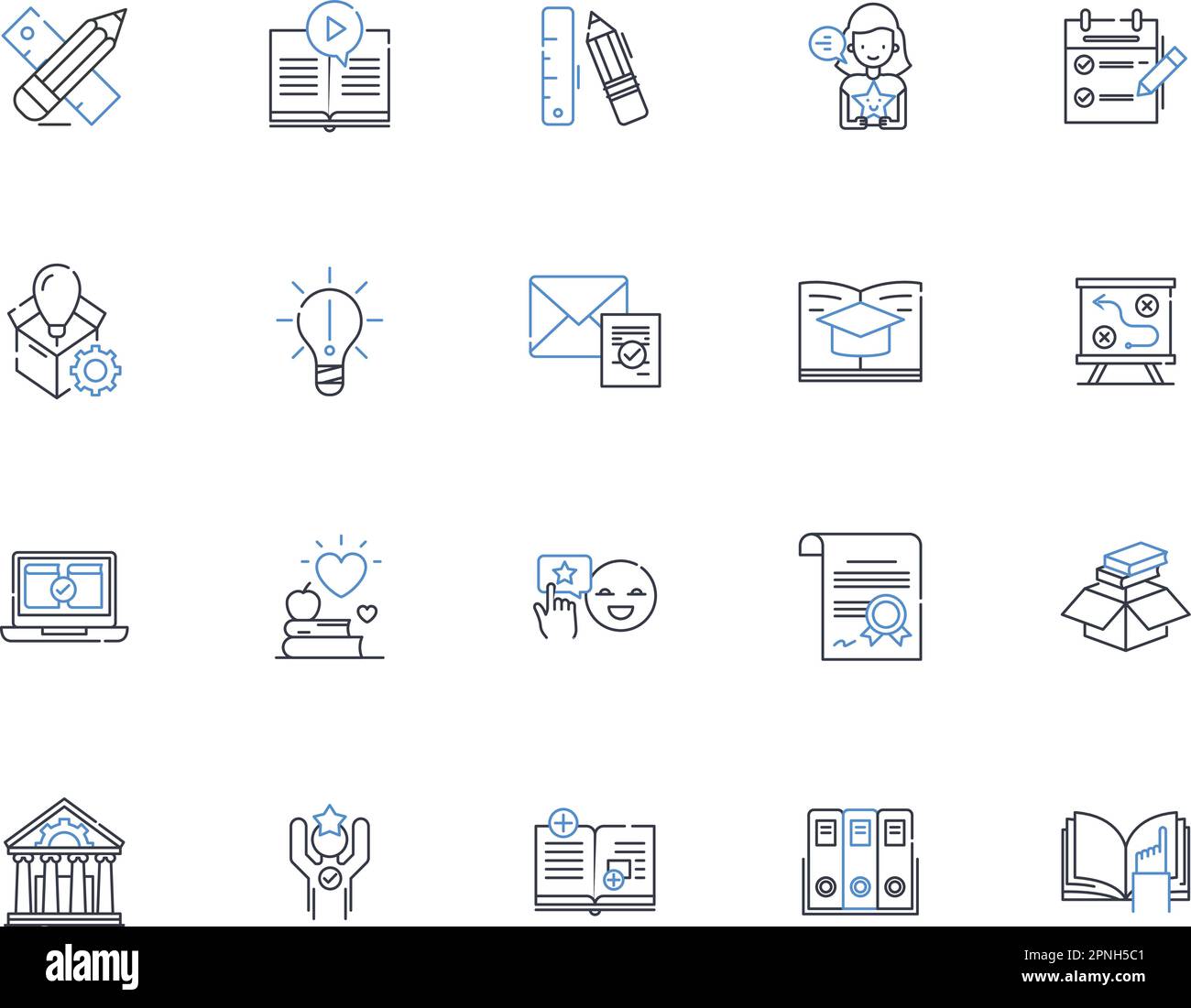 Comprendere la collezione di icone della linea di evoluzione. Adattamento, diversità, selezione naturale, geni, fossili, Mutazione, vettore di specializzazione e lineare Illustrazione Vettoriale