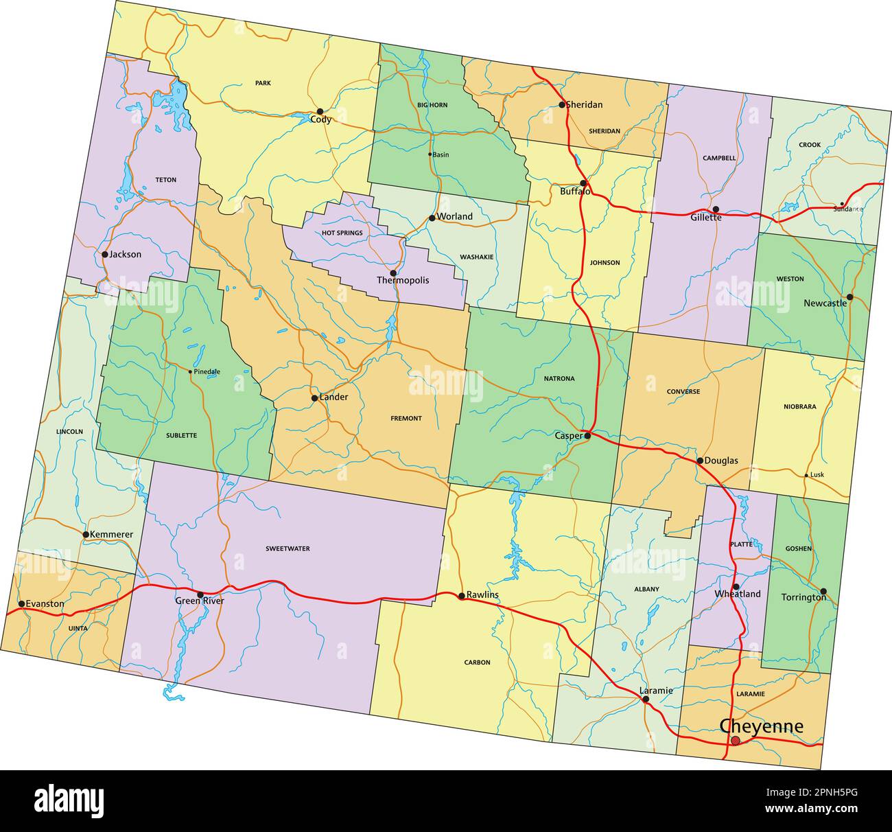 America Map Mountains Political Map Immagini E Fotografie Stock Ad Alta Wyoming Mappa Politica Modificabile Estremamente Dettagliata Con Etichettatura 2pnh5pg