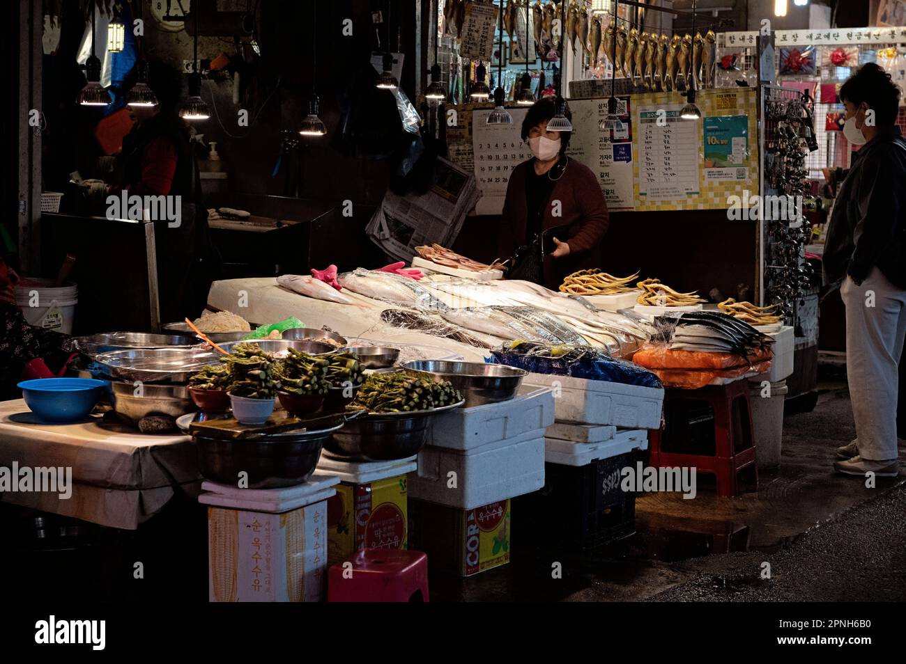 Mercato di Gwangjang a Seoul Foto Stock