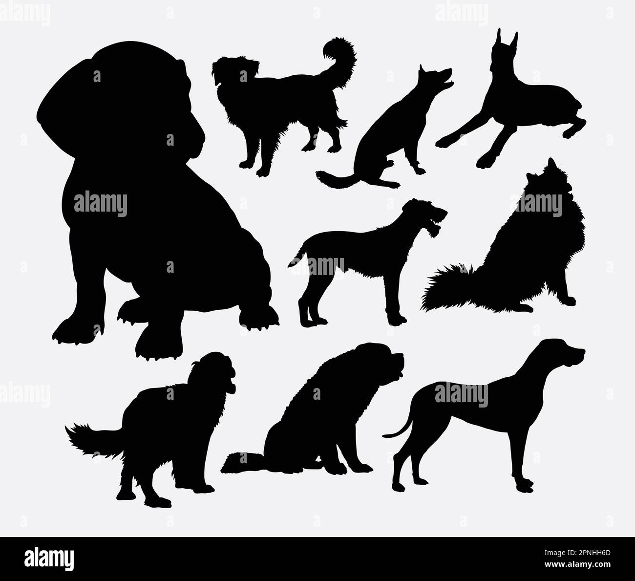 Silhouette simbolo del negozio di animali domestici. Buon uso per simboli, logo, icona web, mascotte, elementi di gioco, o qualsiasi progetto che desideri. Illustrazione Vettoriale