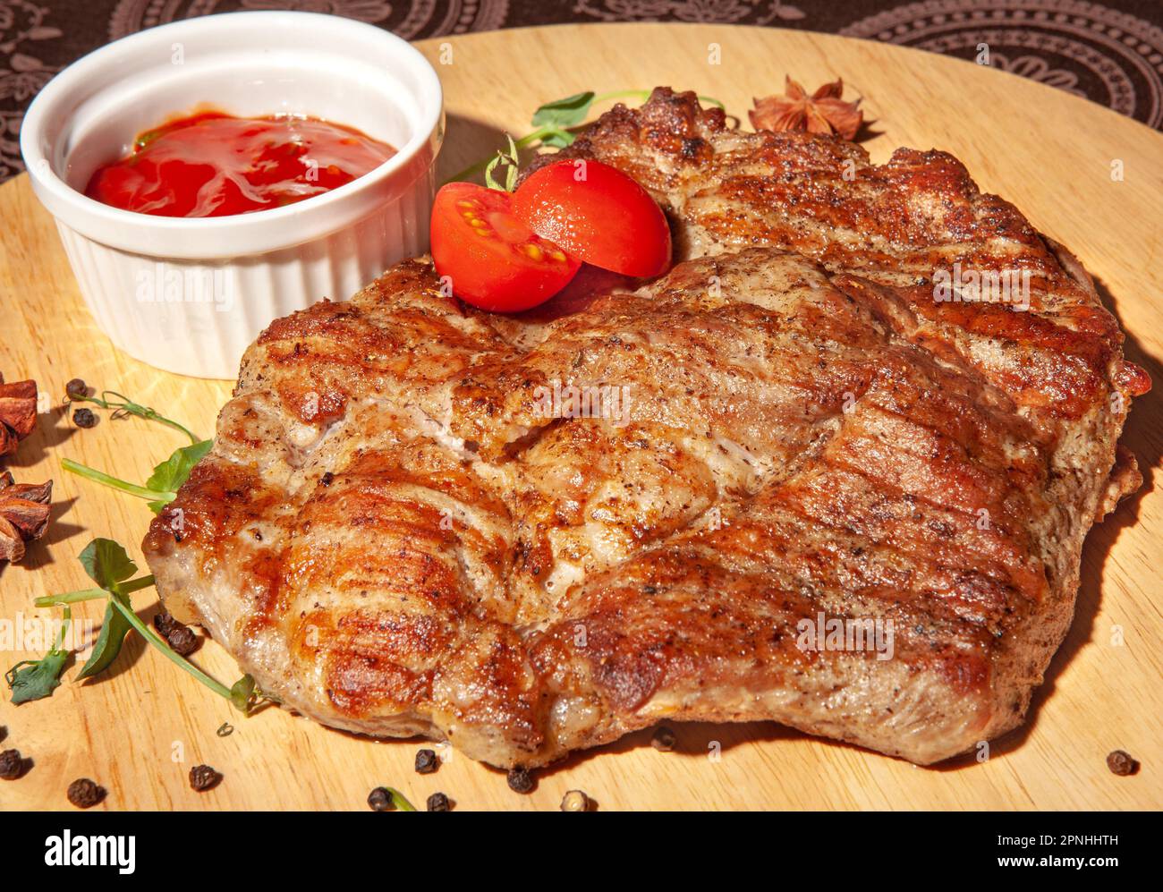 grande taglio di carne, ristorante, chef Foto Stock