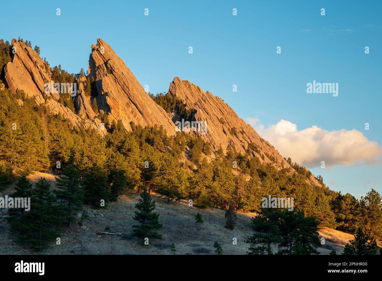 Flatirons, Boulder, Colorado, Stati Uniti Foto Stock