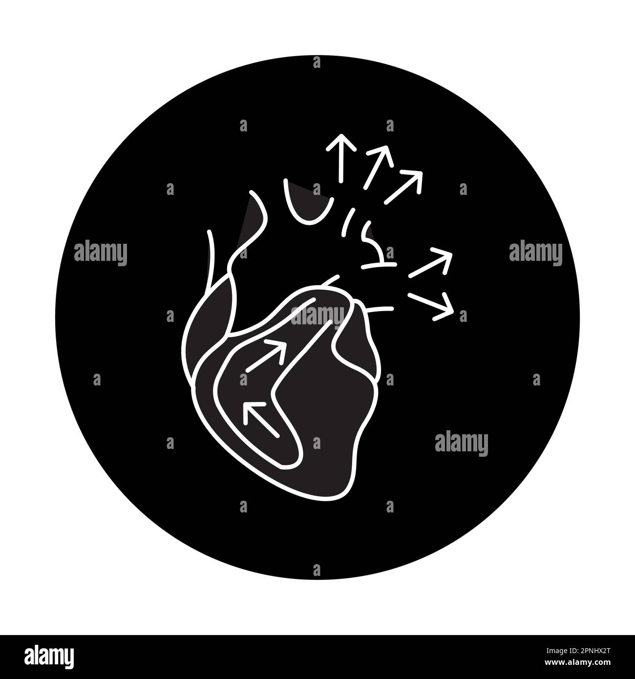 Icona della linea a colori diastolica. Malattie umane. Pittogramma per pagina web, app mobile, promo. Illustrazione Vettoriale