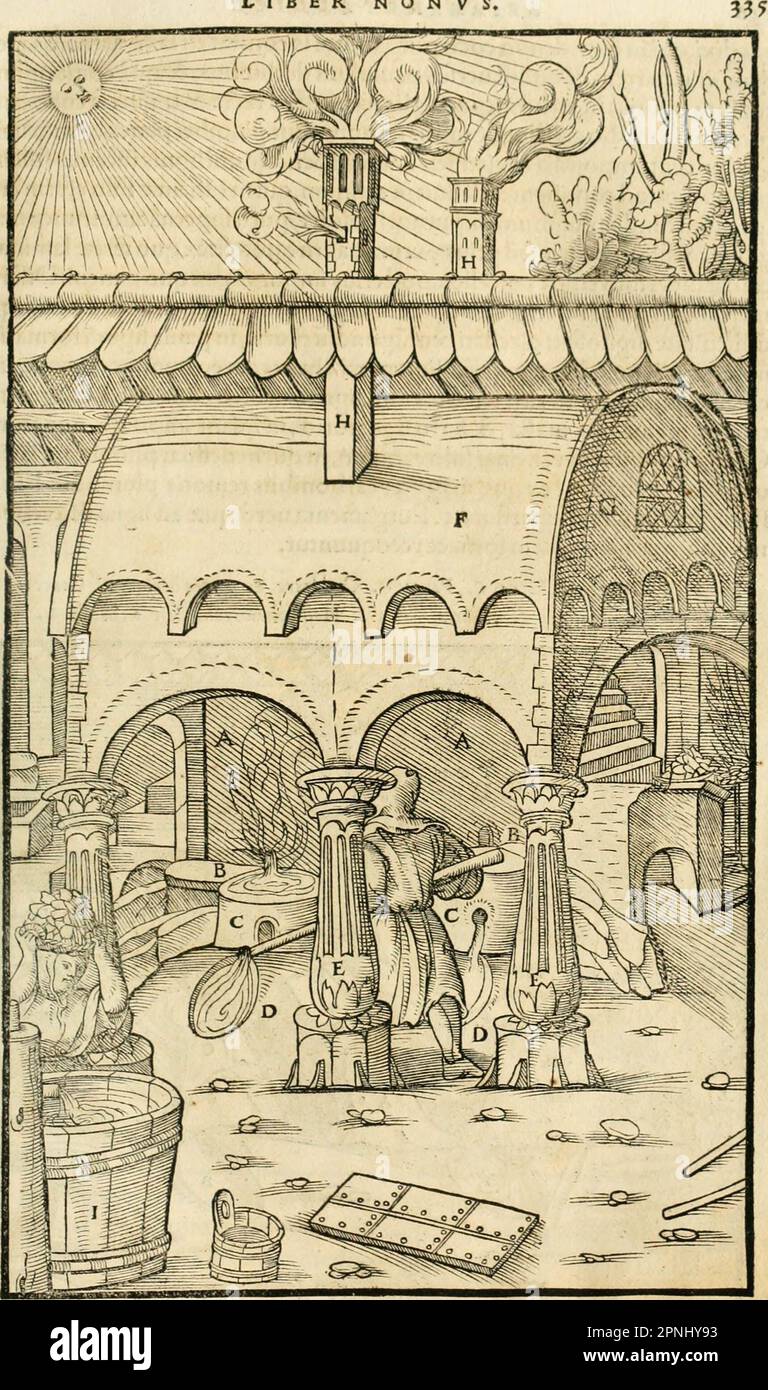 «Georgii agricole De re metallica libri XII. qvibus officia, strumenta, machinae, ac omnia deni ad metallicam spectantia, non modo lusulentissimè describuntur, sed & per effigies, suis locis insertas, adiunctis latinis, germanici Foto Stock