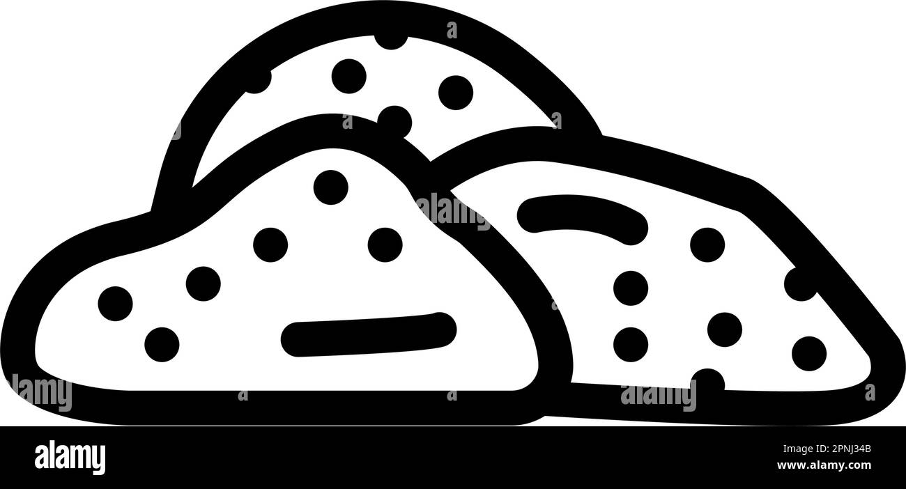 illustrazione vettore icona linea frutta secca zenzero Illustrazione Vettoriale