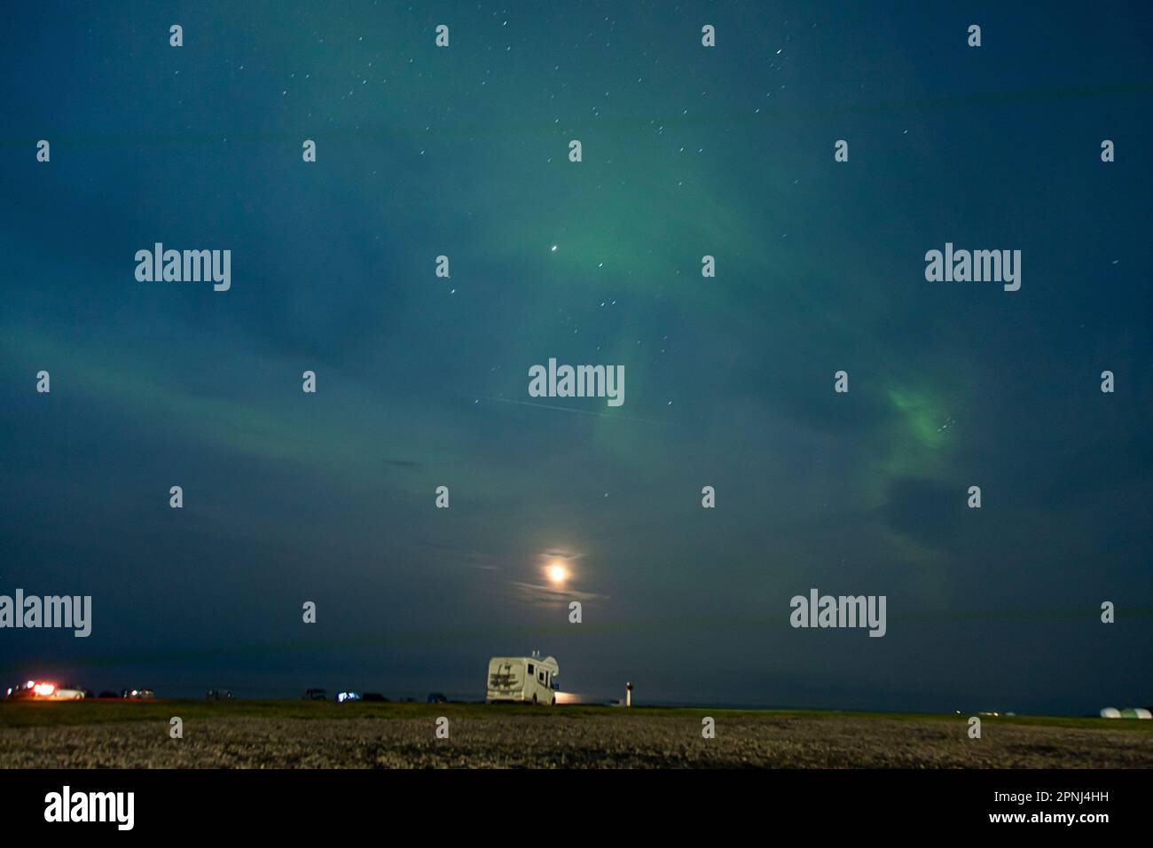 Belle luci nord (aurora borealis) a Husavik Foto Stock