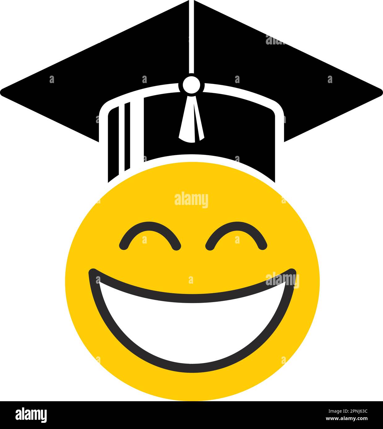 emoticon sorridente con tappo graduato. Icona vettore Illustrazione Vettoriale