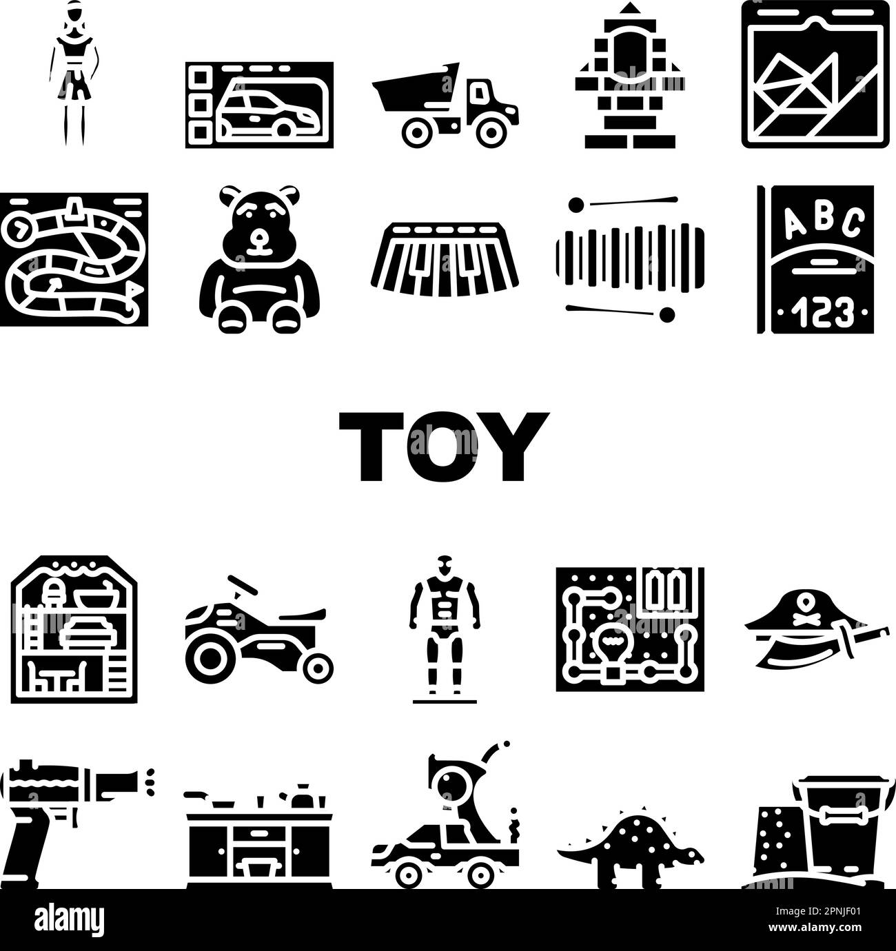 giocattolo bambino giocare icone vettore Illustrazione Vettoriale