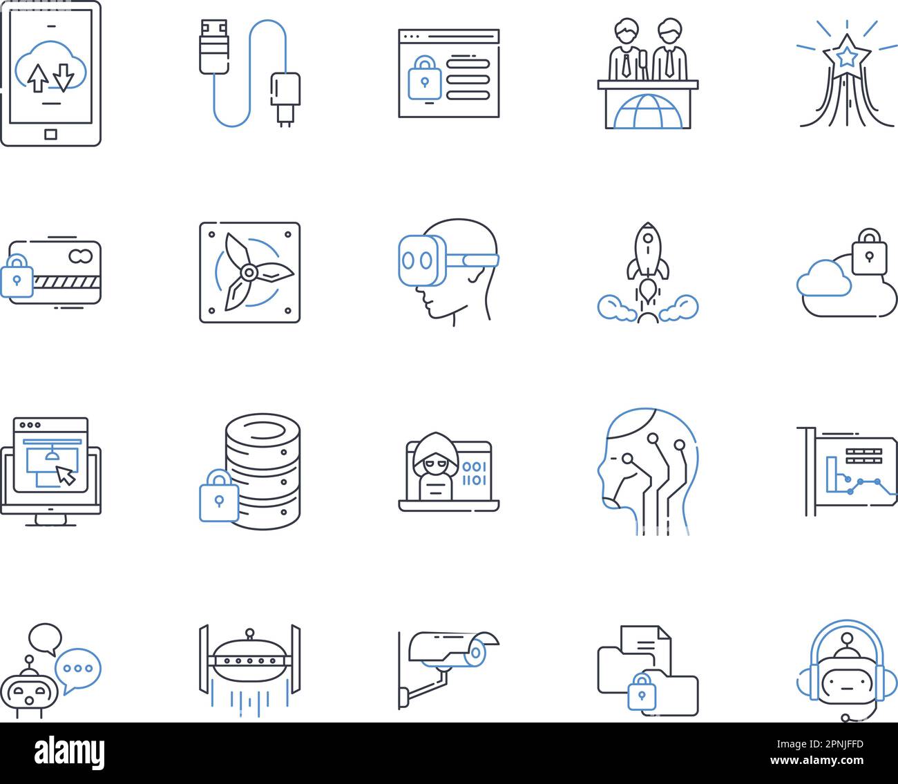 Collezione di icone di linee per sistemi esperti. Intelligenza, macchina, logica, programmazione, processo decisionale, Basato sulla conoscenza, vettore di inferenza e lineare Illustrazione Vettoriale