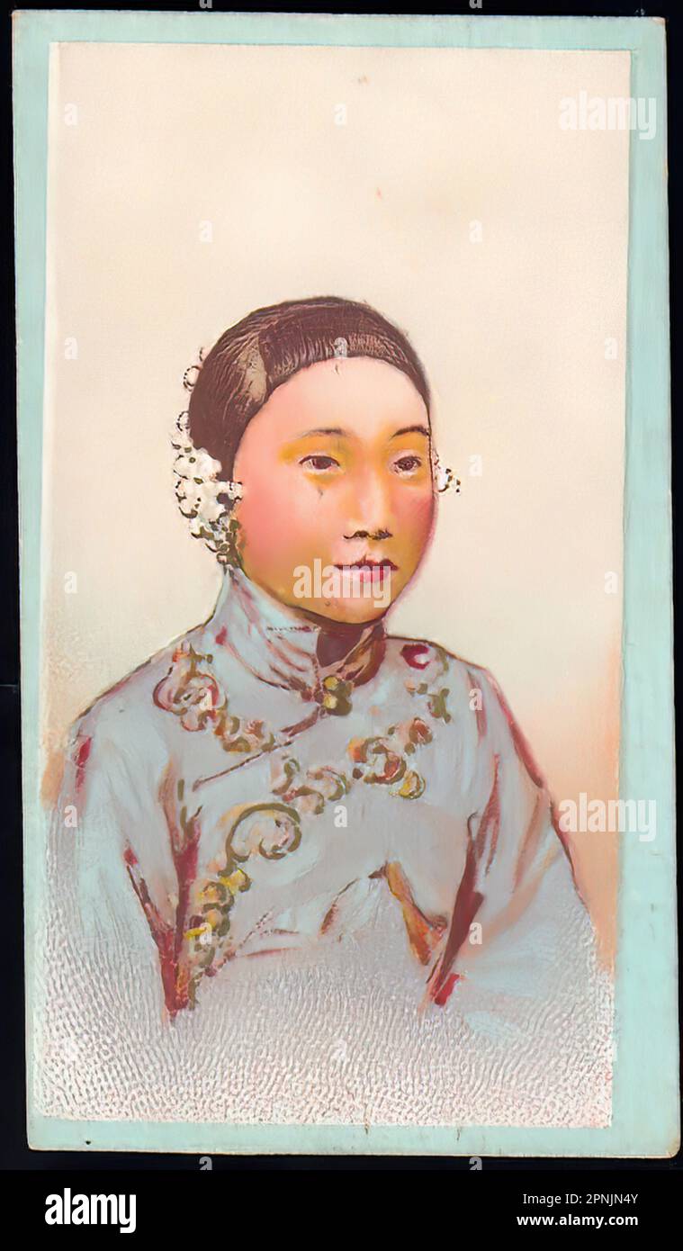 Carta da sigaretta cinese vintage , epoca pre-comunista Foto Stock