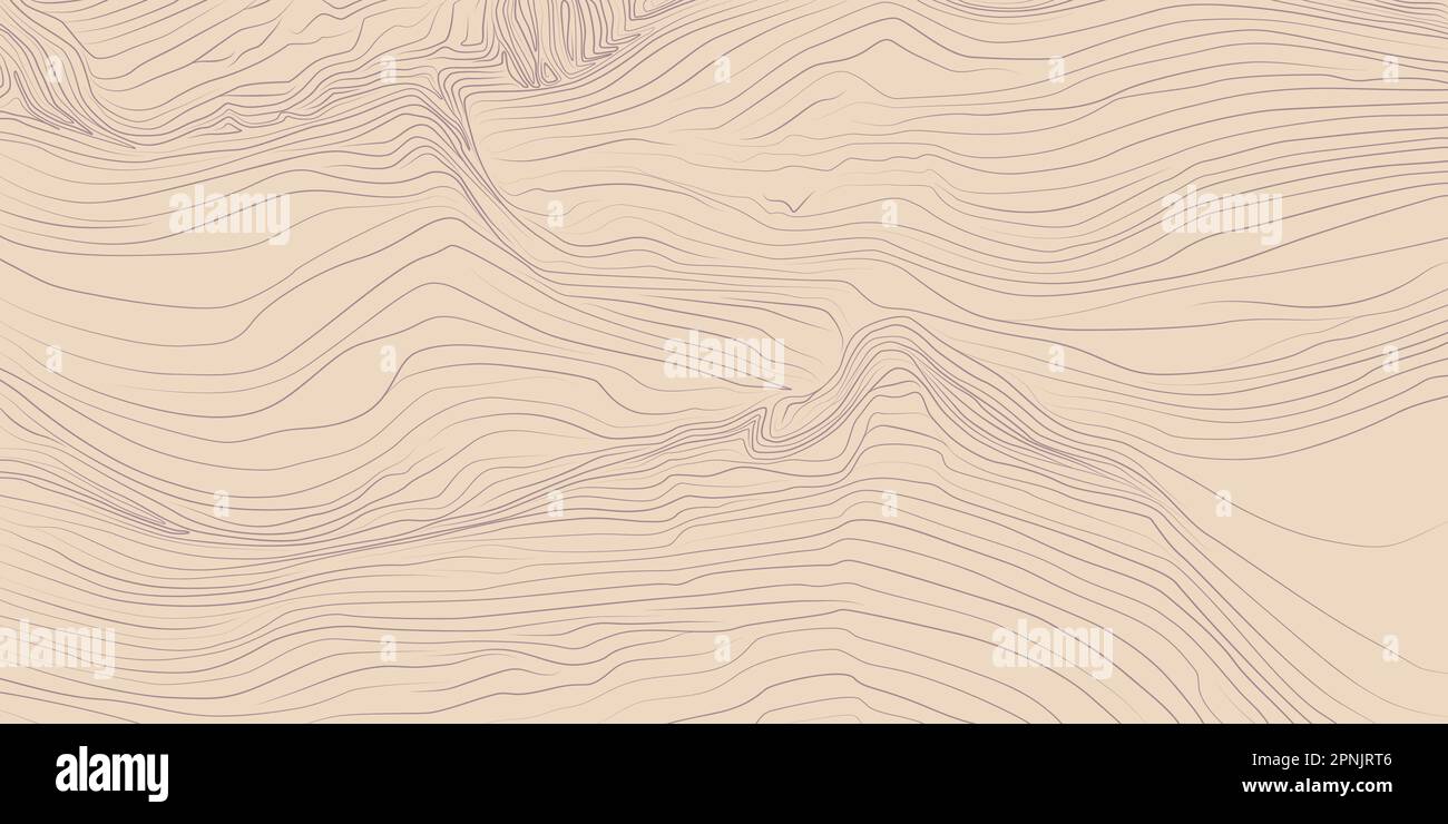 Sfondo della mappa topografica dei contorni delle linee. Ripetizione piatta astratta geografica. Tessitura cartografica semplice. Illustrazione vettoriale Illustrazione Vettoriale