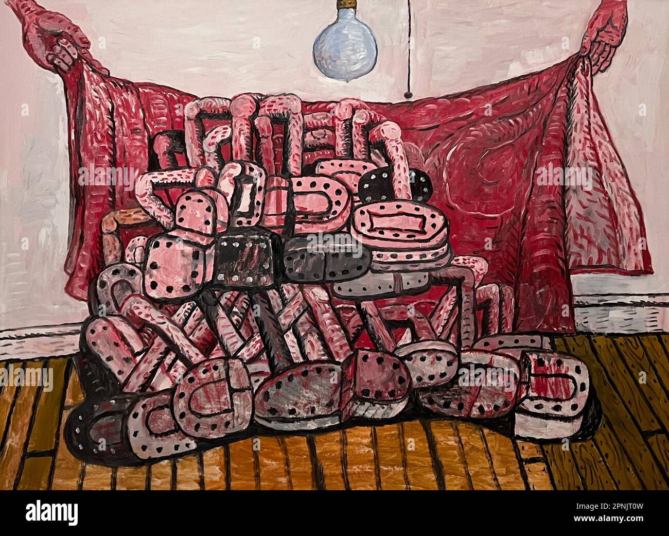 Panno rosso, 1976, di Philip Guston, olio su tela al Brooklyn, Museo. Foto Stock
