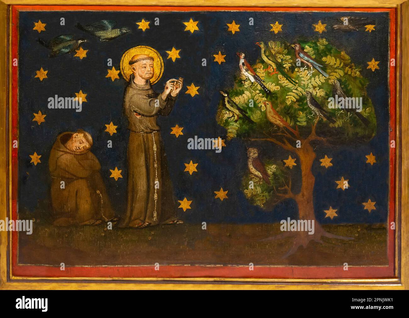 San francesco che predica agli uccelli immagini e fotografie stock ad