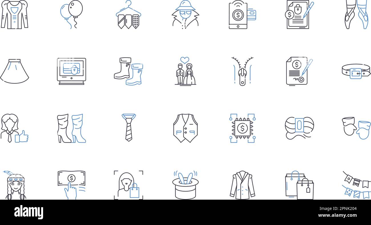 Raccolta di icone della linea di business media. Pubblicità, Broadcast, Cinema, contenuti, copertura, Editoria, giornalismo vettoriale e illustrazione lineare Illustrazione Vettoriale