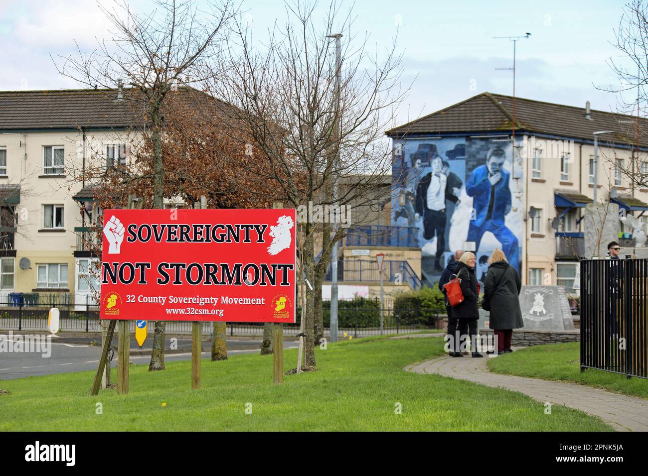 Free Derry Corner su Lecky Road a Derry Foto Stock