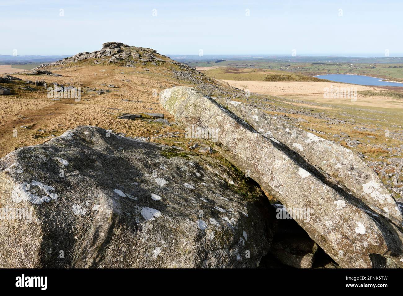 Rough Tor and Showery Tor, Bodmin Moor, Cornwall, Regno Unito Foto Stock