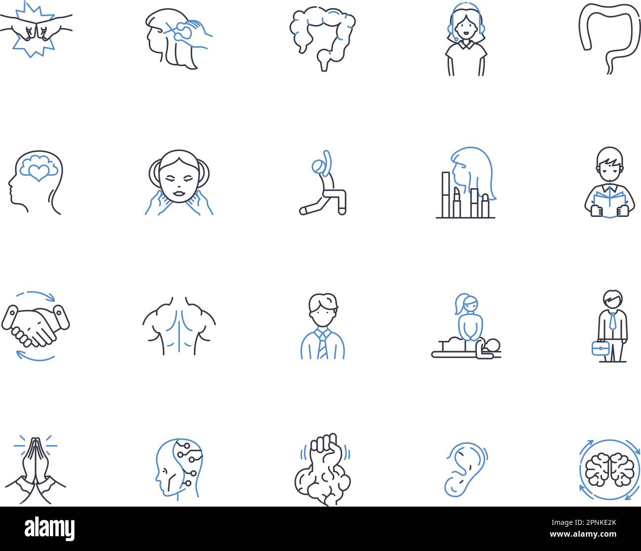Collezione di icone della linea di coinvolgimento della comunità. Coinvolgimento, partnership, collaborazione, Empowerment, partecipazione, Raggio d'azione, vettore di connessione e. Illustrazione Vettoriale