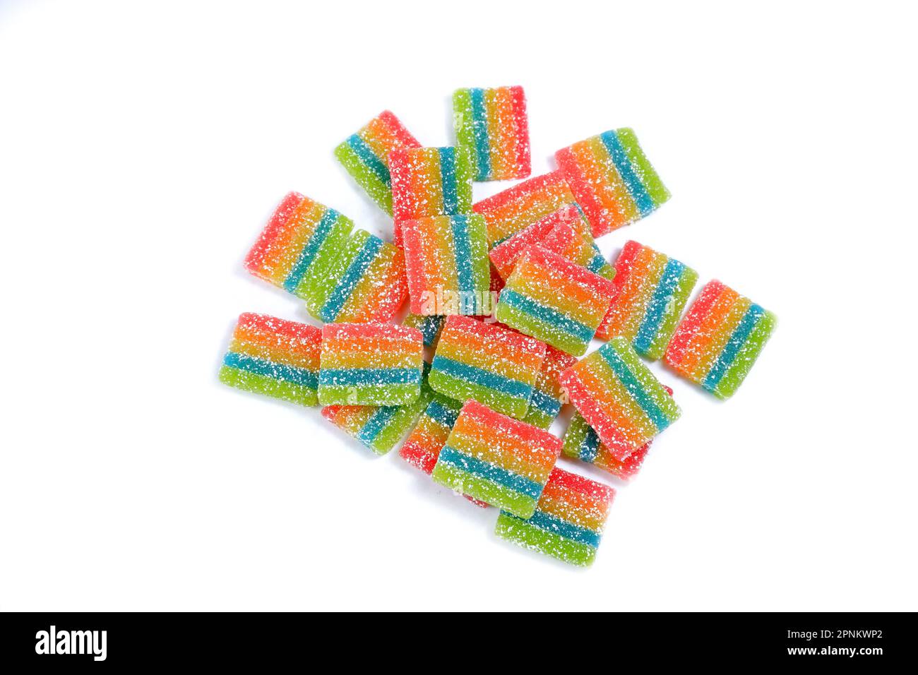 Candy di zucchero colorate su sfondo bianco Foto Stock