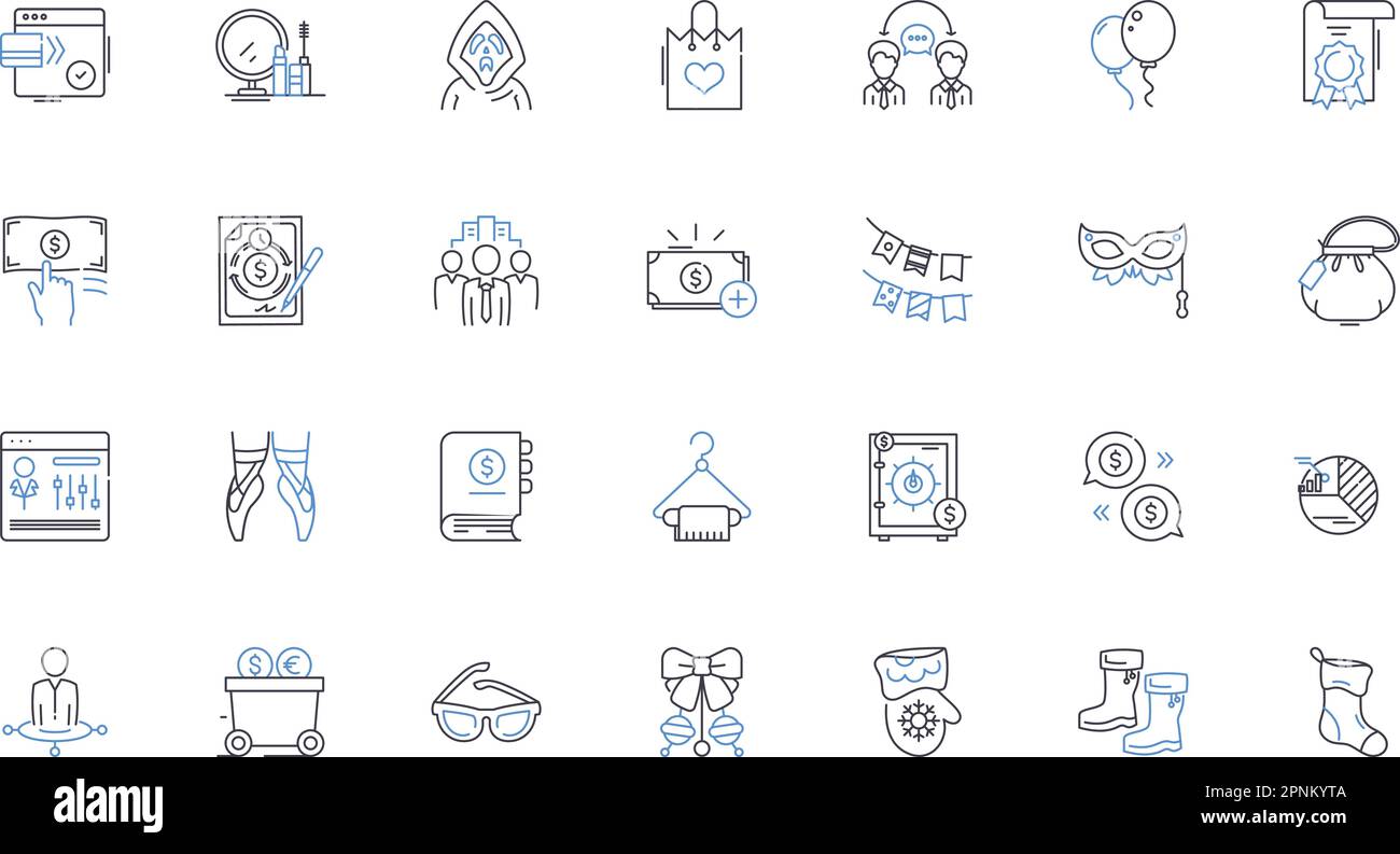 Collezione icone linea negozio di fiori. Bouquet, Florist, Giardino, Rose, garofani, Gigli, vettore orchidee e illustrazione lineare. Girasoli, Peonies Illustrazione Vettoriale