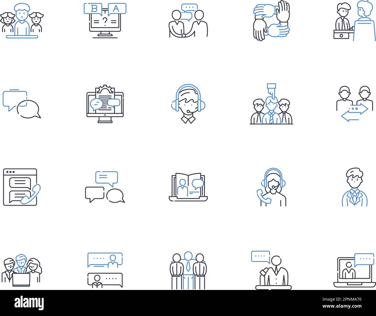 Raccolta icone linea partecipanti. Partecipanti, ospiti, delegati, visitatori, partecipanti, Osservatori, vettore dei membri e illustrazione lineare. Invitati Illustrazione Vettoriale