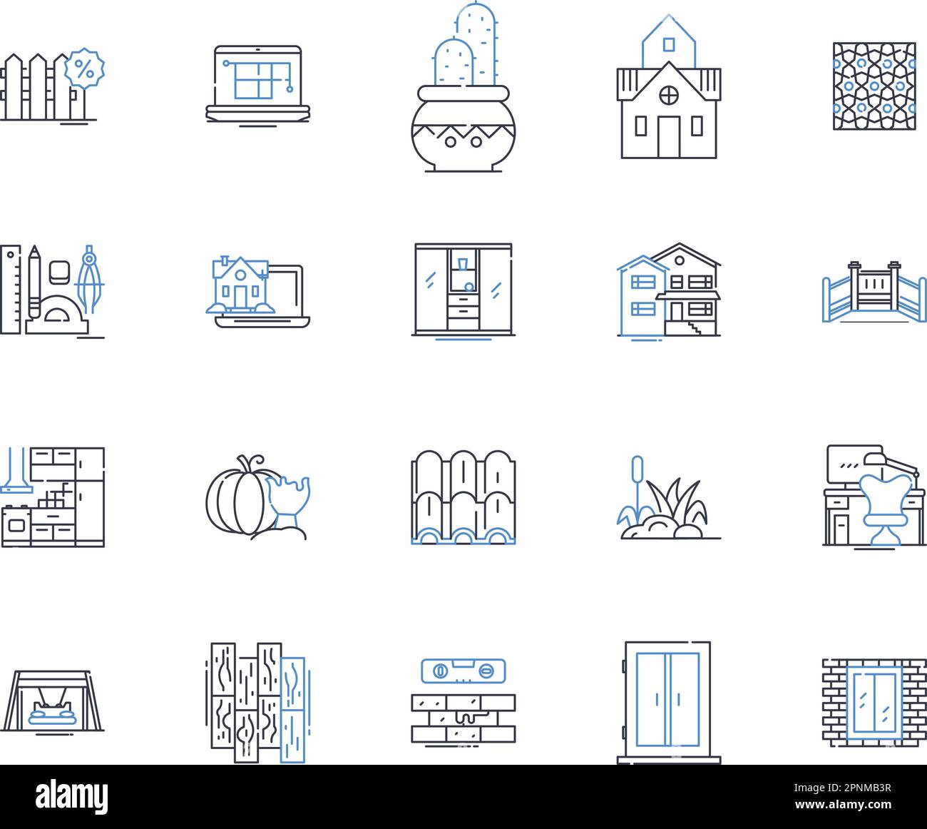 Collezione di icone della linea di espansione del museo. Espansione, manufatti, mostre, crescita, ristrutturazione, Modernizzazione, vettore dell'innovazione e illustrazione lineare Illustrazione Vettoriale