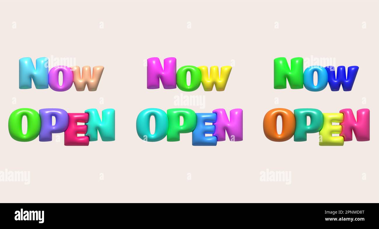 3d business ora orario di apertura icona e-commerce illustrazione Foto Stock