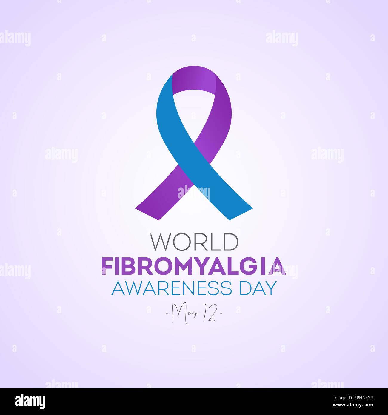 Giornata mondiale di sensibilizzazione sulla fibromialgia. Maggio 12. Illustrazione vettoriale sul tema della fibromialgia mondiale e della sindrome da fatica cronica banner des giorno di consapevolezza Illustrazione Vettoriale