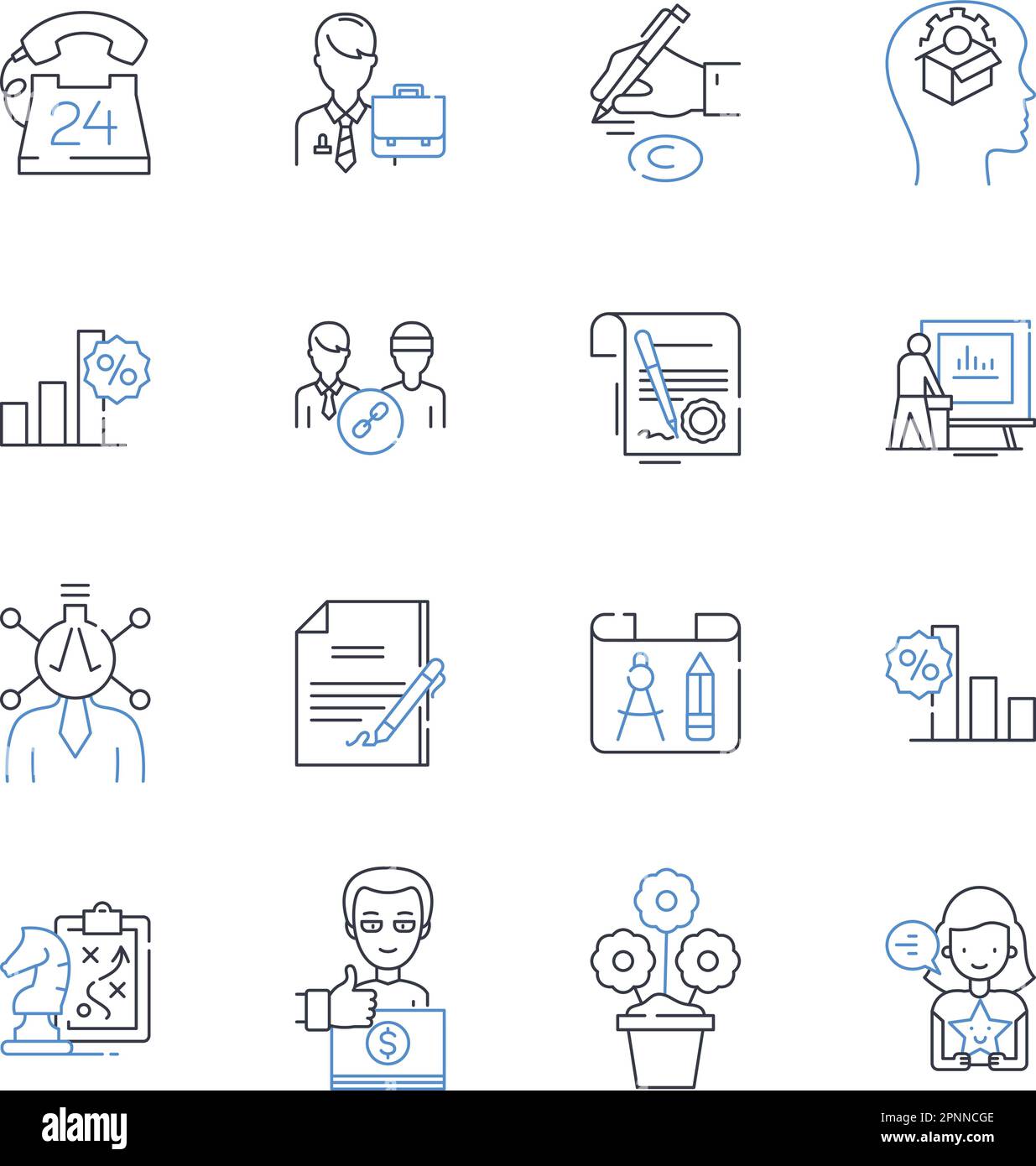 Raccolta di icone di linea Data Science. Analisi, algoritmi, big data, clustering, codifica, Calcolo, vettore di correlazione e illustrazione lineare. Dati Illustrazione Vettoriale